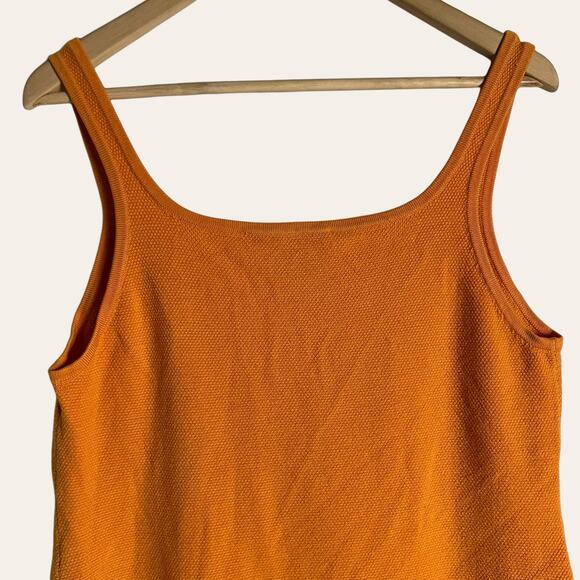 Victor Glemaud Peach Orange Wool Jersey Sleeveless Scoop Neck Mini Dress Size L - Picture 10 of 13